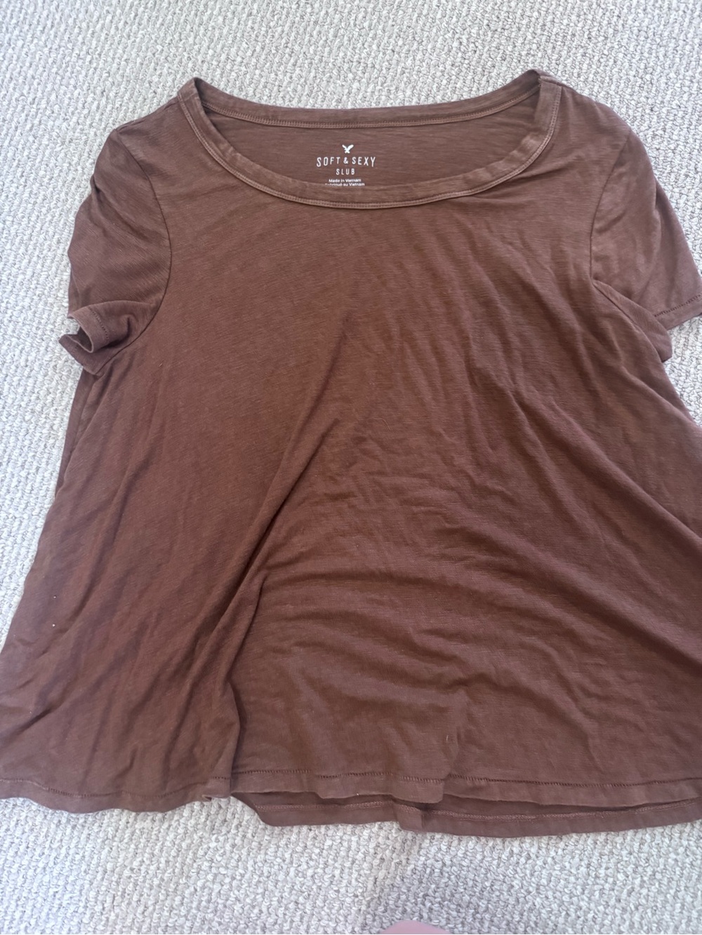 American Eagle Outfitters Brown Scoop Neck Tee